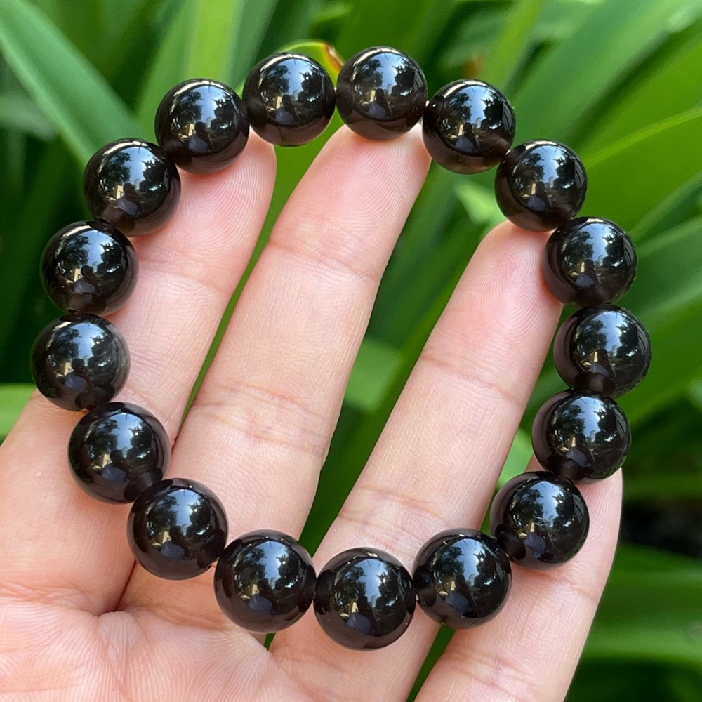 12mm stretchable ice obsidian bracelet